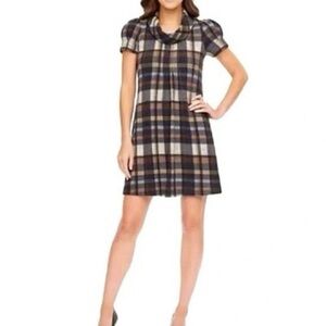JH COLLECTIBLES DRESS W FRONT COWL NECK AND SHORT SLEEVES FIT AND FLARE XL LINED